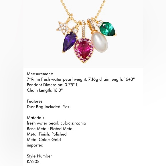 Kate Spade Light Up The Room Holiday Light Necklace ✨ + KS pink jewelry pouch - Picture 2 of 8